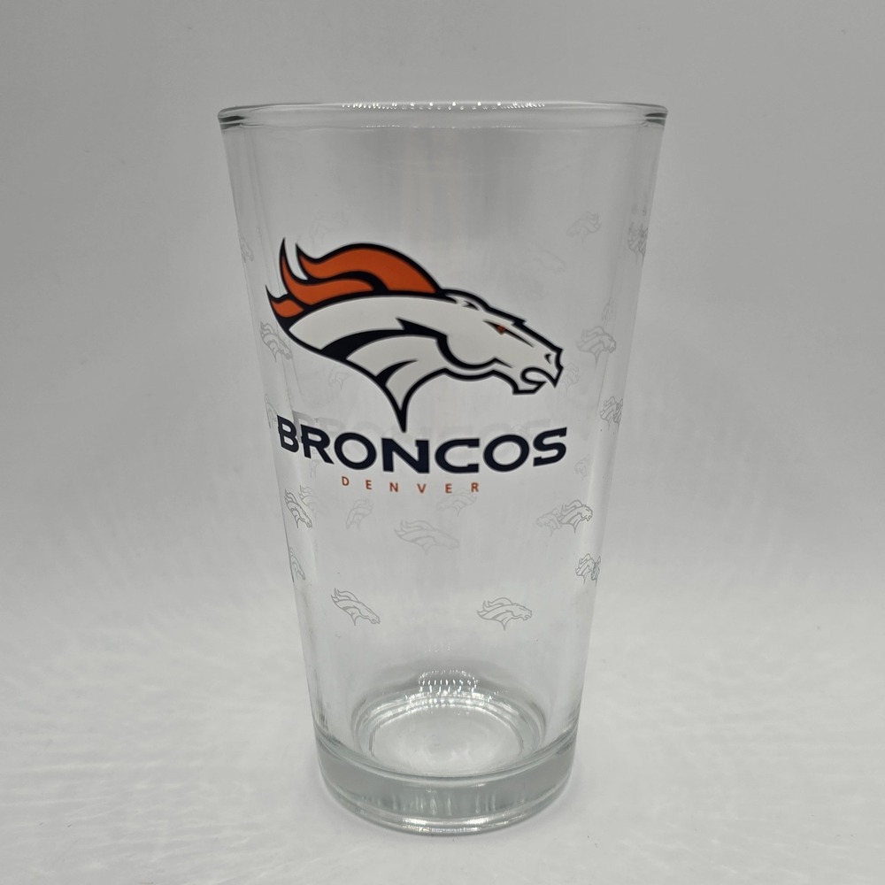 Vtg Libbey Denver Broncos Pint Beer Glass Tumbler NFL Drinking Cup